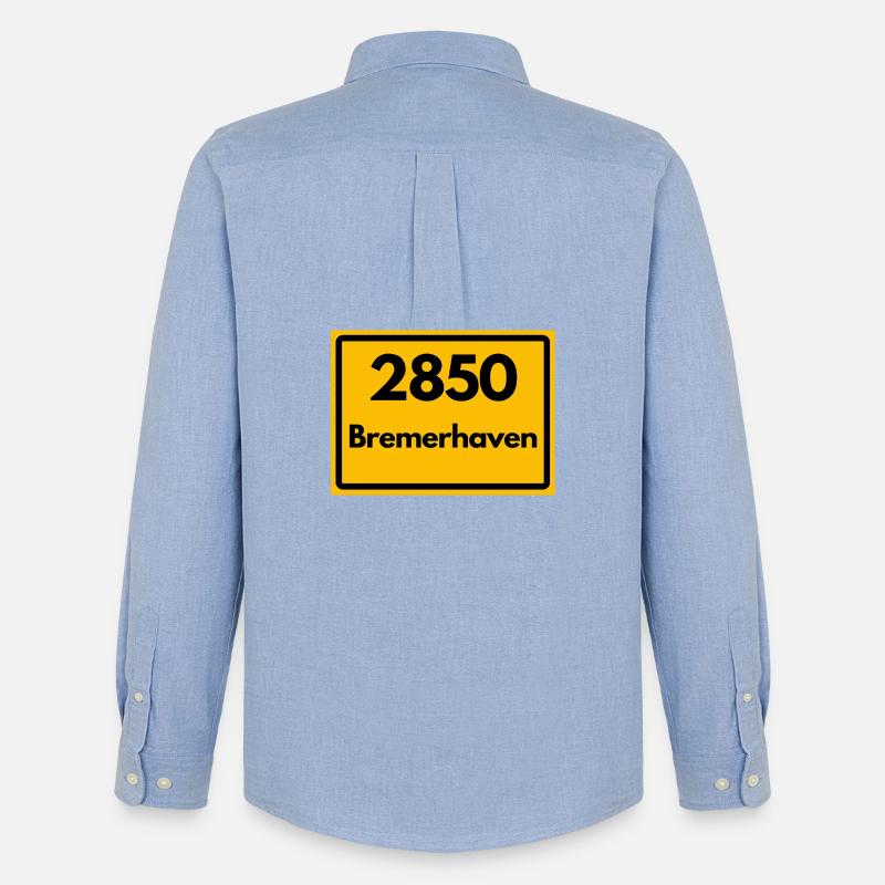 OLD POSTCODE POSTCODE RETRO 2850 BREMERHAVEN - Men's Oxford Shirt by Stanley/Stella - carolina blue