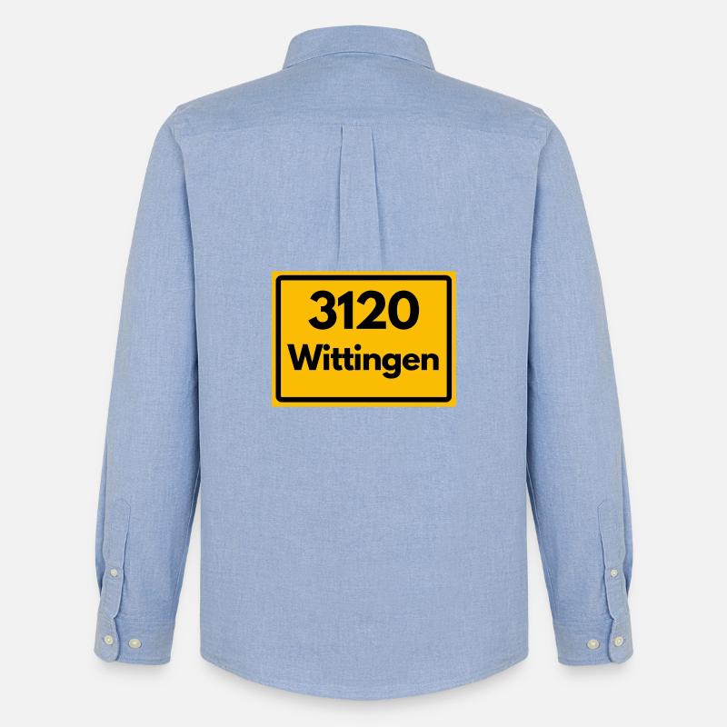 OLD POSTCODE POSTCODE RETRO 3120 WITTRINGEN - Men's Oxford Shirt by Stanley/Stella - carolina blue
