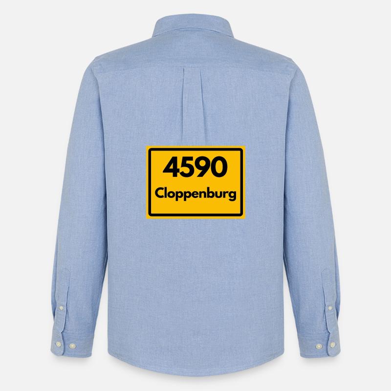 OLD POSTCODE POSTCODE RETRO 4590 CLOPPENBURG - Men's Oxford Shirt by Stanley/Stella - carolina blue