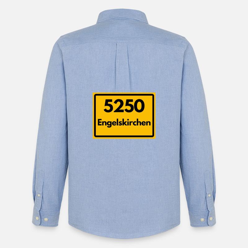 OLD POSTCODE POSTCODE RETRO 5250 ENGELSKIRCHEN - Men's Oxford Shirt by Stanley/Stella - carolina blue