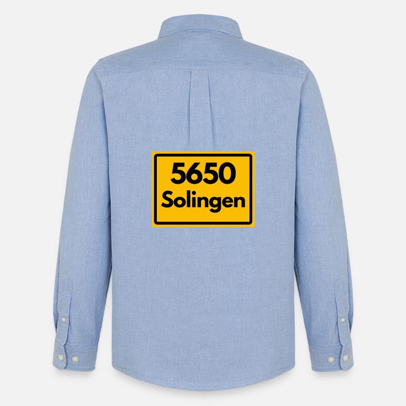 ALTE POSTLEITZAHL PLZ RETRO 5650 SOLINGEN - Männer Oxford Hemd von Stanley/Stella - Carolina Blue