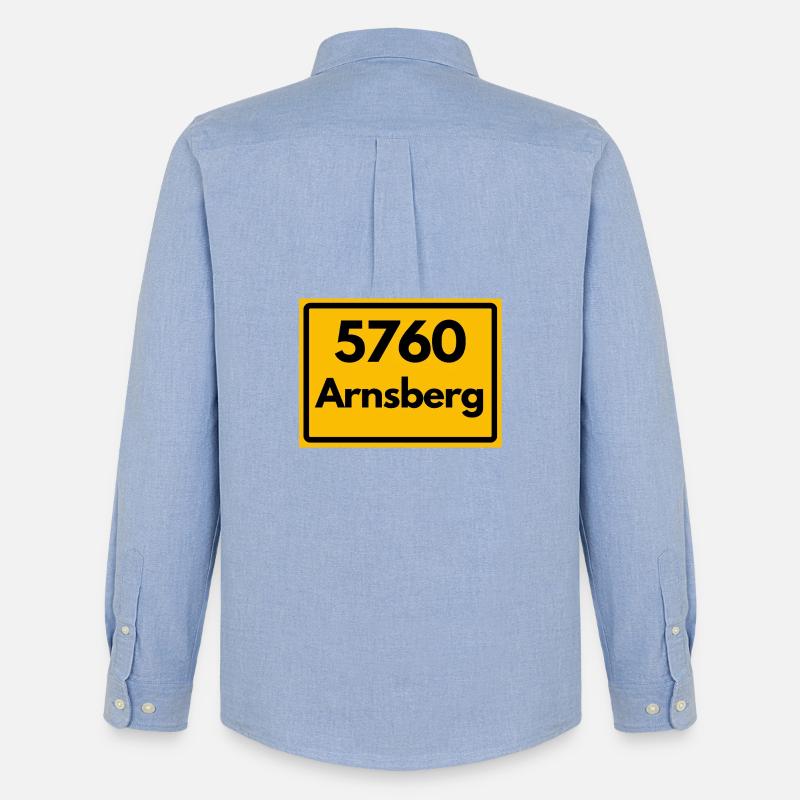 OLD POSTCODE POSTCODE RETRO 5760 ARNSBERG - Men's Oxford Shirt by Stanley/Stella - carolina blue