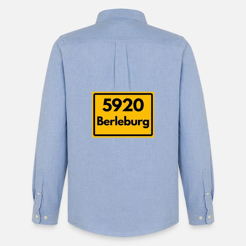 OLD POSTCODE POSTCODE RETRO 5920 BERLEBURG - Men's Oxford Shirt by Stanley/Stella - carolina blue