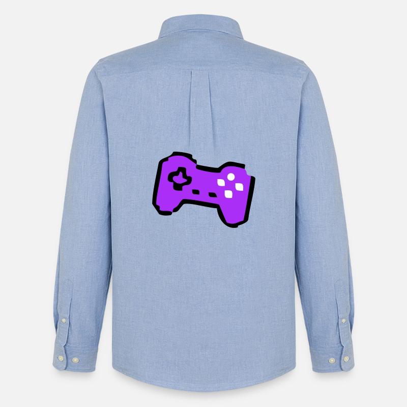 Schräger Retro Controller Gamer - Männer Oxford Hemd von Stanley/Stella - Carolina Blue