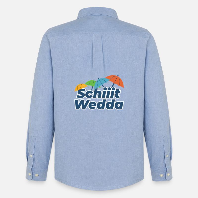 Farbige Regenschirme Comic Stil (Scheiß Wetter) - Männer Oxford Hemd von Stanley/Stella - Carolina Blue