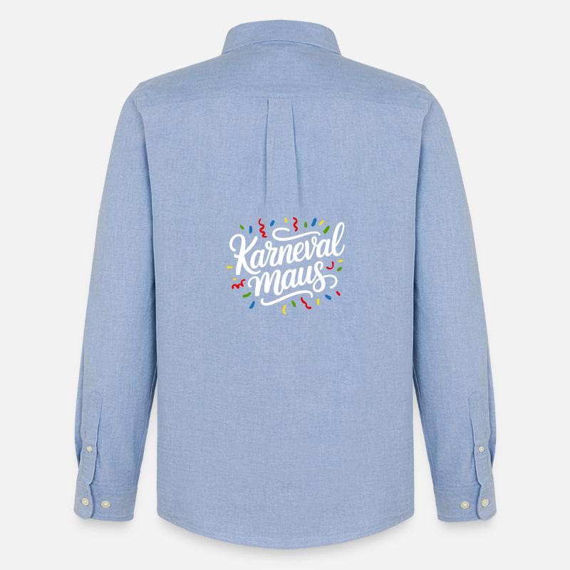 Karnevalmaus Buntes Konfetti Karneval - Männer Oxford Hemd von Stanley/Stella - Carolina Blue