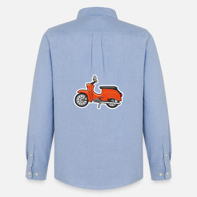 Retro Orange Simson Schwalbe Design - Männer Oxford Hemd von Stanley/Stella - Carolina Blue