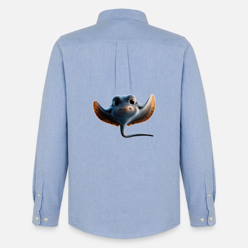 Manta Rochen Teufelsrochen Stachelrochen Taucher - Männer Oxford Hemd von Stanley/Stella - Carolina Blue
