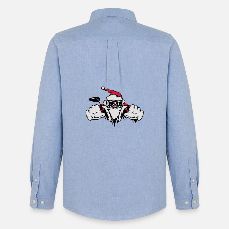 Weihnachtsmann auf Motorrad mit Geschenken - Männer Oxford Hemd von Stanley/Stella - Carolina Blue