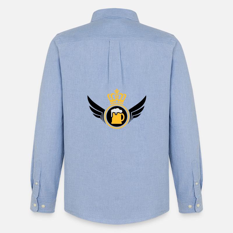 Bier König - Männer Oxford Hemd von Stanley/Stella - Carolina Blue