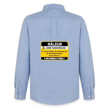 Complaining Danger Zone - Men's Oxford Shirt by Stanley/Stella - carolina blue - Back - AI Model Male 185 dark (185cm)