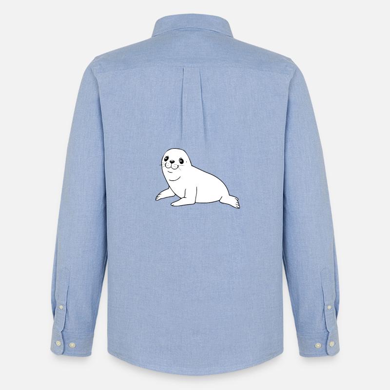 Robbe Seehund Robben Seehunde - Männer Oxford Hemd von Stanley/Stella - Carolina Blue