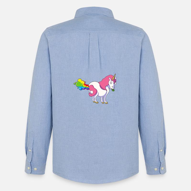 Pupsi Einhorn - Männer Oxford Hemd von Stanley/Stella - Carolina Blue