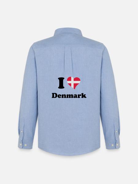 I love Denmark - Men's Oxford Shirt by Stanley/Stella - carolina blue