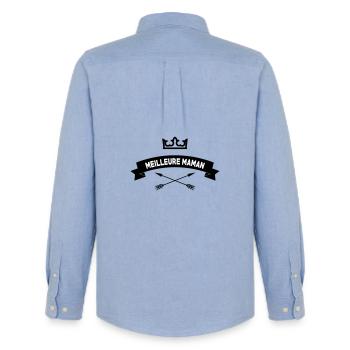 Meilleure Maman - Fête des Mères - Chemise Oxford homme Stanley/Stella - carolina blue - Dos - AI Model Male 185 dark (185cm)