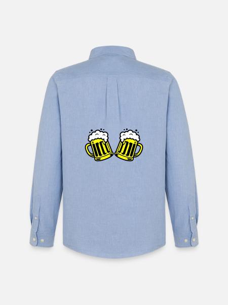Bier Bierkrug Prost Comic - Männer Oxford Hemd von Stanley/Stella - Carolina Blue