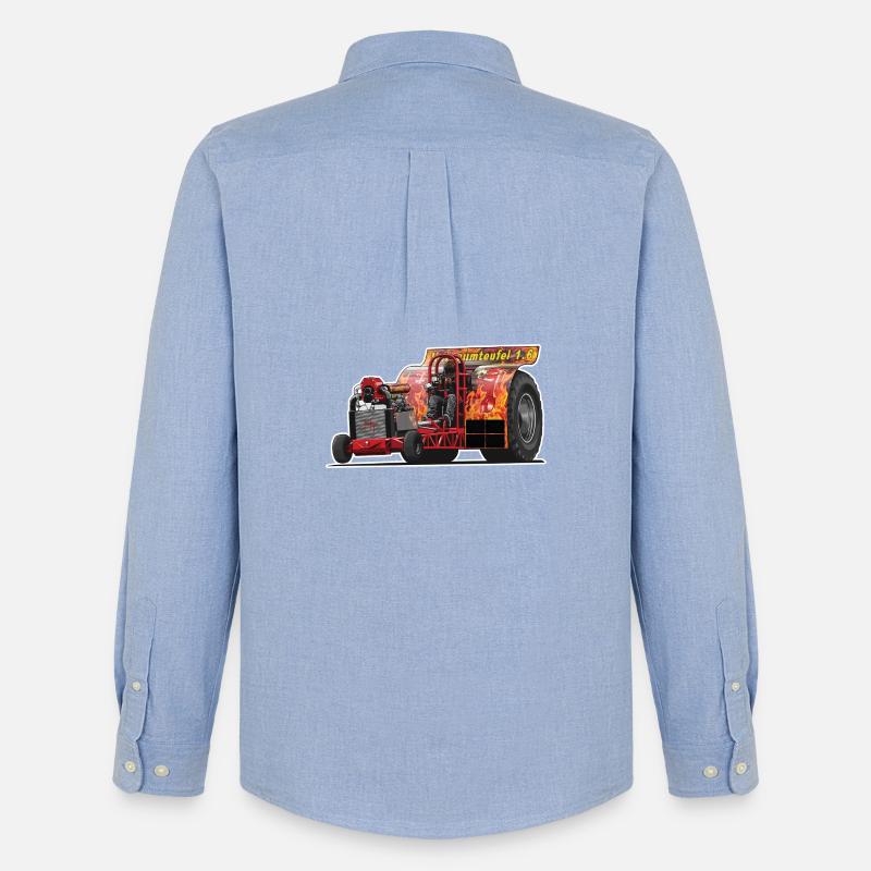 Tractor Pulling // Illustration - Männer Oxford Hemd von Stanley/Stella - Carolina Blue