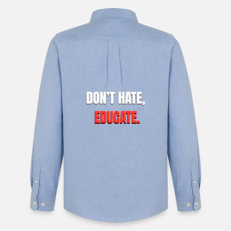 Dont Hate Educate Botschaft - Männer Oxford Hemd von Stanley/Stella - Carolina Blue