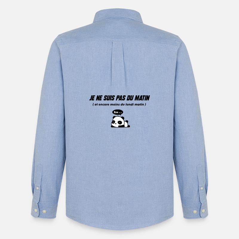 Sleeper Panda Illustration - Männer Oxford Hemd von Stanley/Stella - Carolina Blue