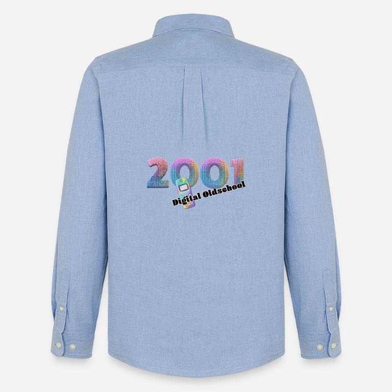2001 – Früher Mobiler Lifestyle - Männer Oxford Hemd von Stanley/Stella - Carolina Blue
