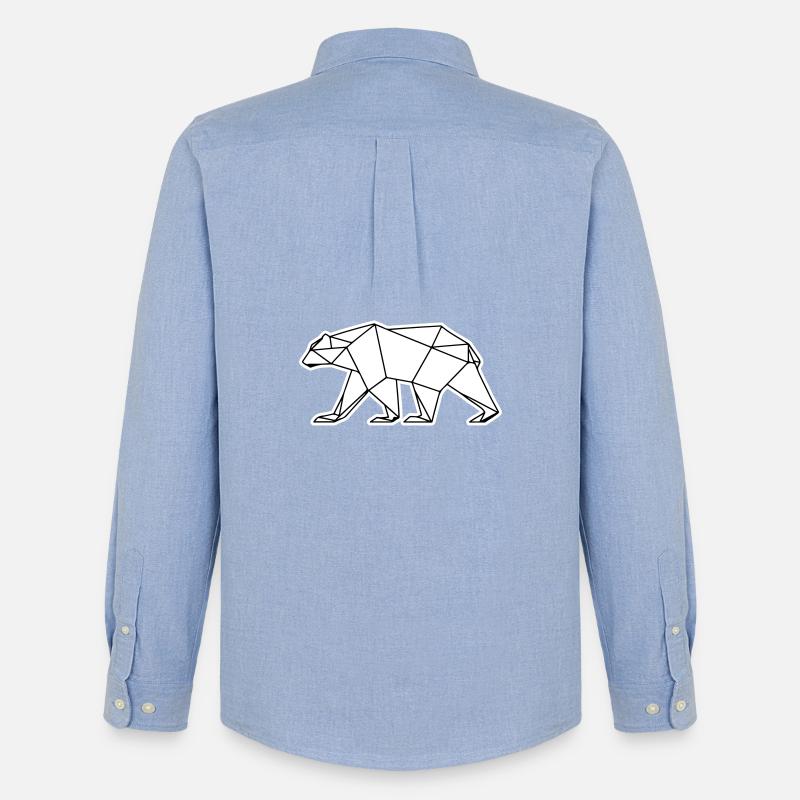 Polar Bär Polygon Eisbär Symbol - Männer Oxford Hemd von Stanley/Stella - Carolina Blue