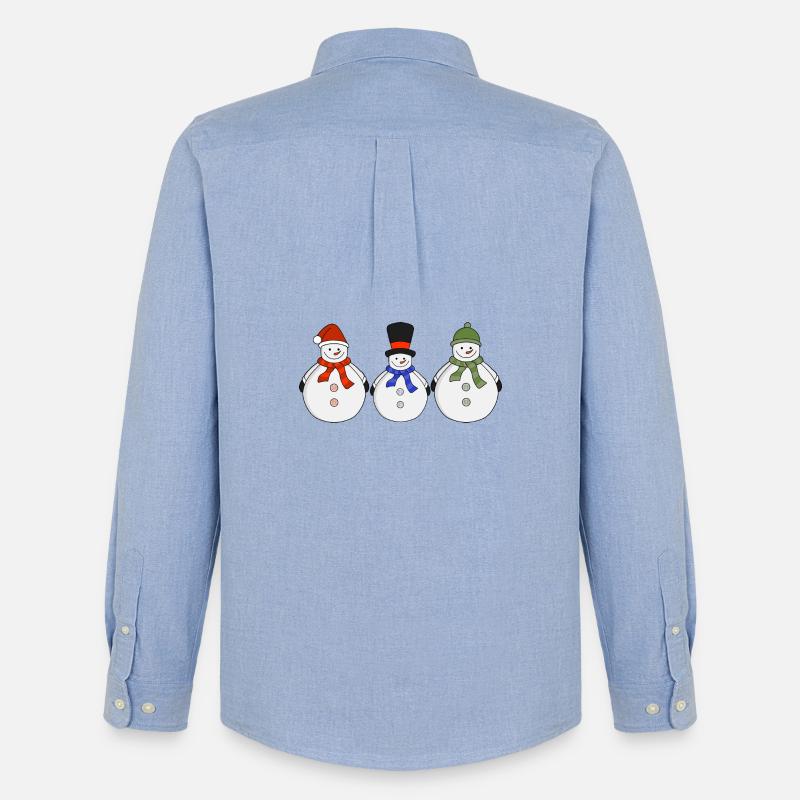 Schneemänner Der Winter ist da - Männer Oxford Hemd von Stanley/Stella - Carolina Blue