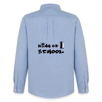 King of Recreation: Urban King of School - Men's Oxford Shirt by Stanley/Stella - carolina blue - Back - AI Model Male 185 dark (185cm)