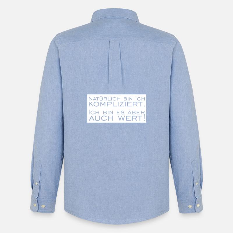 Natürlich bin ich Kompliziert - Männer Oxford Hemd von Stanley/Stella - Carolina Blue