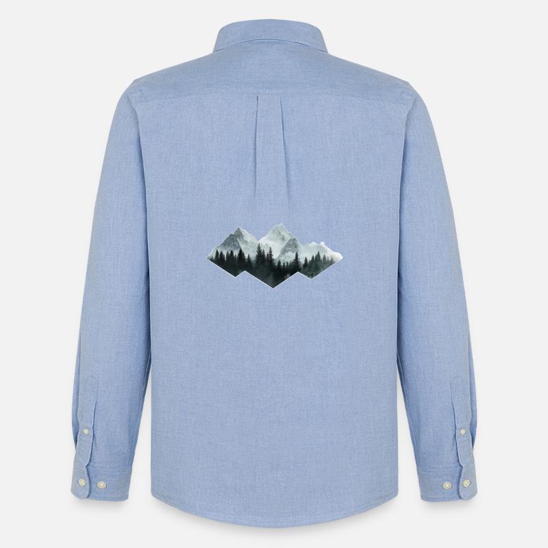 Wald Berge - Männer Oxford Hemd von Stanley/Stella - Carolina Blue