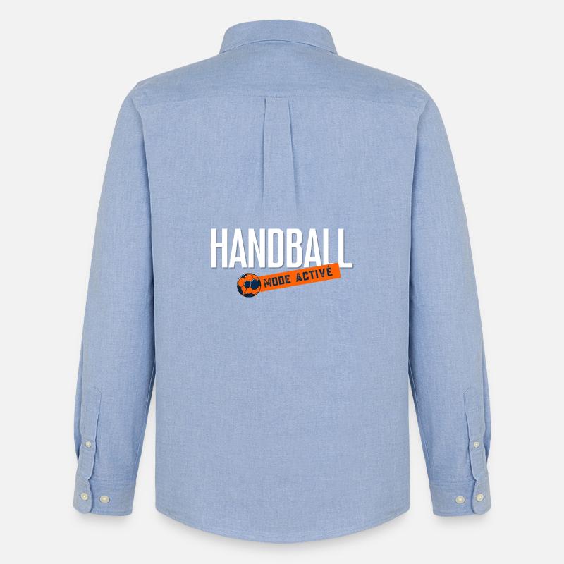 Handball-Aktivmodus - Männer Oxford Hemd von Stanley/Stella - Carolina Blue