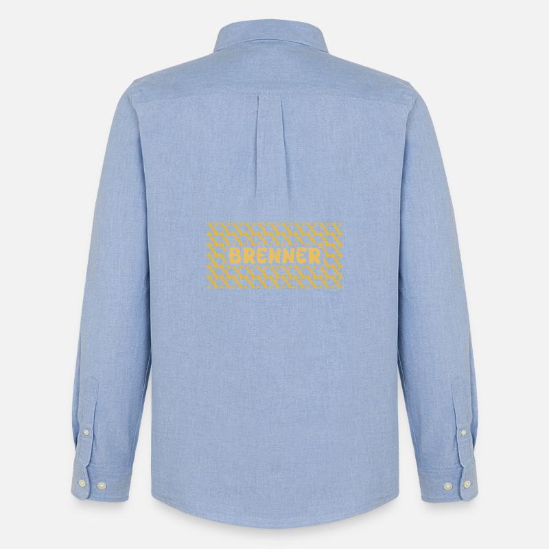 Brenner Gelb Netz Muster - Männer Oxford Hemd von Stanley/Stella - Carolina Blue