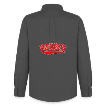 bobber chopper custom bike club biker rock sticker - Chemise Oxford homme Stanley/Stella - charbon - Dos - AI Model Male 185 dark (185cm)