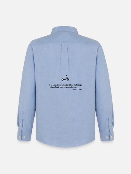Technologie Magie Scooter - Männer Oxford Hemd von Stanley/Stella - Carolina Blue