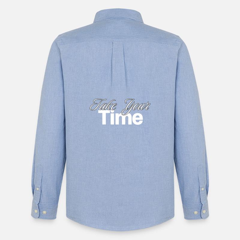 Take Your Time Design - Männer Oxford Hemd von Stanley/Stella - Carolina Blue