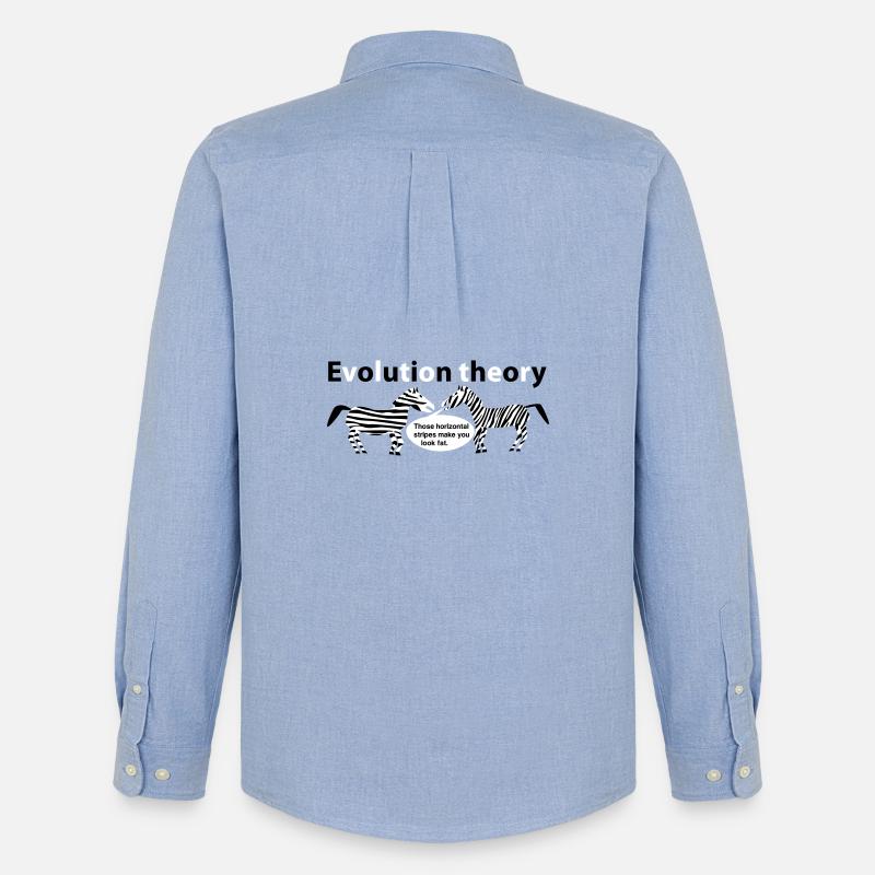 Zebras der Evolutionstheorie - Männer Oxford Hemd von Stanley/Stella - Carolina Blue