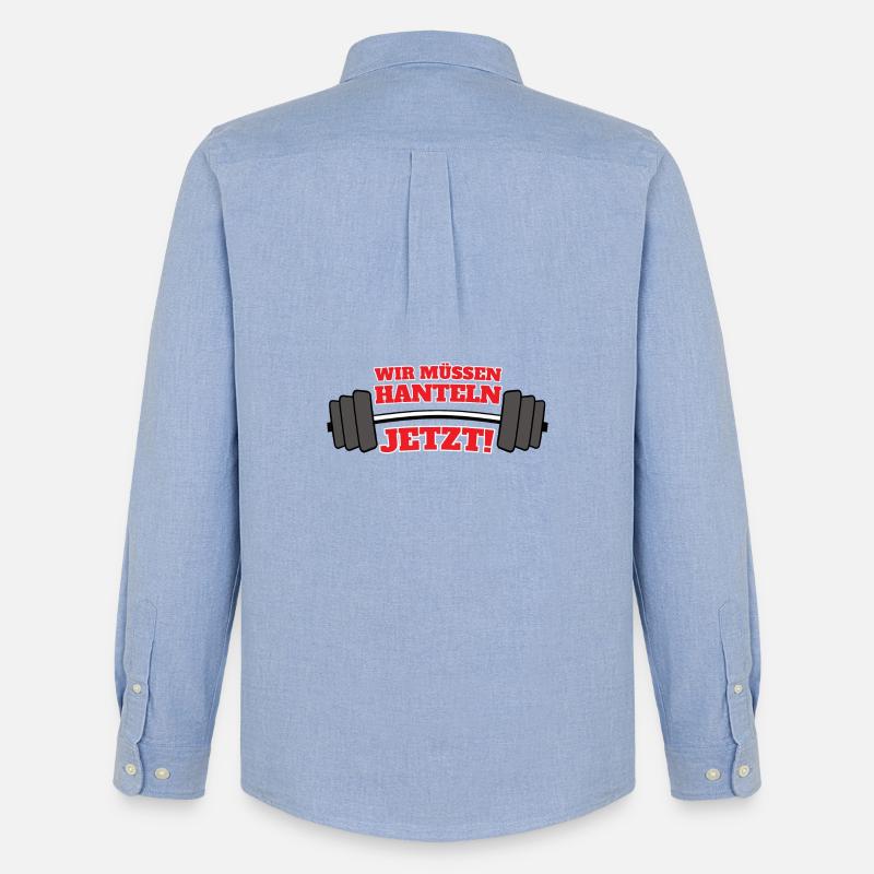 Wir müssen hanteln - Männer Oxford Hemd von Stanley/Stella - Carolina Blue