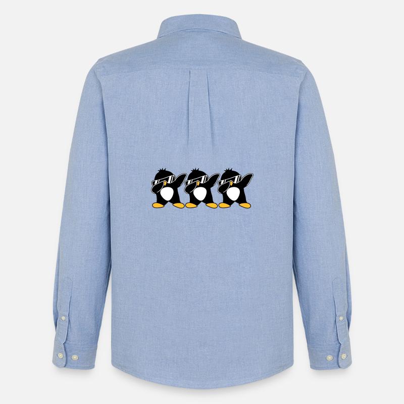 Dab Team Pinguin - Männer Oxford Hemd von Stanley/Stella - Carolina Blue