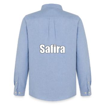 Safira - (Human Name) - Men's Oxford Shirt by Stanley/Stella - carolina blue - Back - AI Model Male 185 dark (185cm)