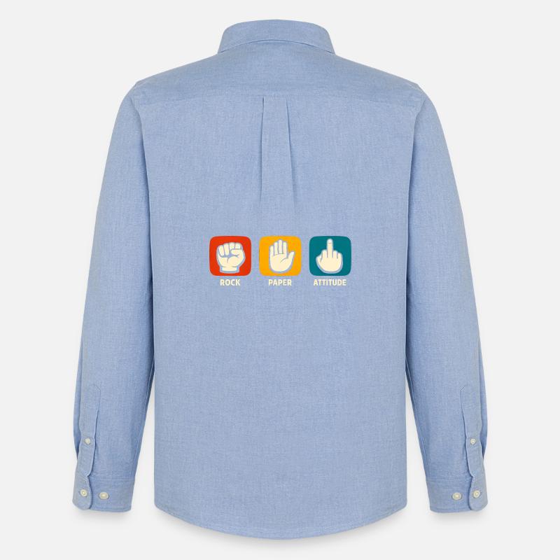 Sarkastische Stein-Papier-Einstellung Lustiger Sar - Männer Oxford Hemd von Stanley/Stella - Carolina Blue