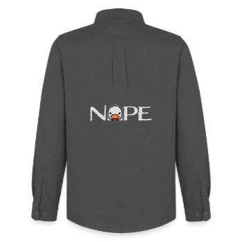 Goose Nope Middle Finger Nasty Insult Duck Naughty - Men's Oxford Shirt by Stanley/Stella - anthracite - Back - AI Model Male 185 dark (185cm)