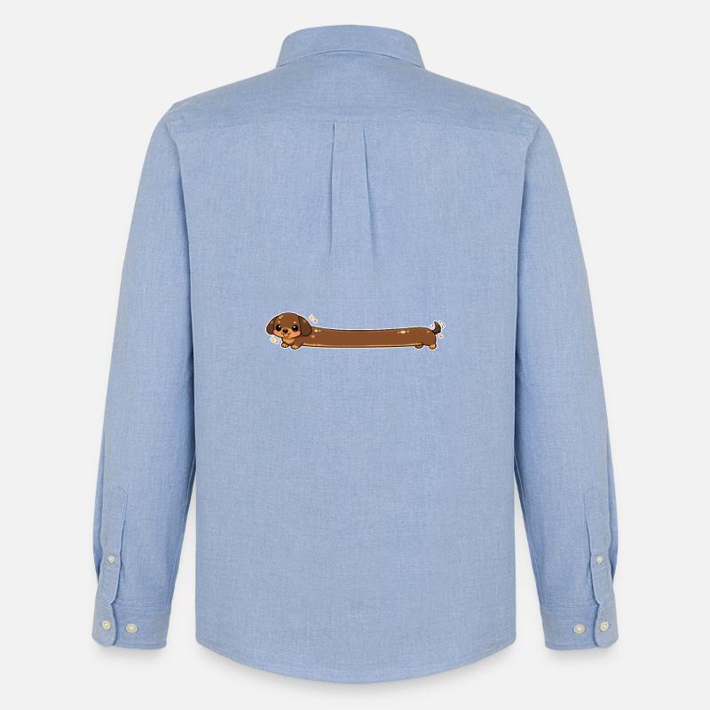 Langer Dackel süss - Männer Oxford Hemd von Stanley/Stella - Carolina Blue