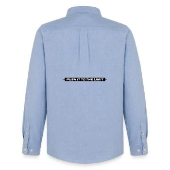 Push It To The Limit - Men's Oxford Shirt by Stanley/Stella - carolina blue - Back - AI Model Male 185 dark (185cm)