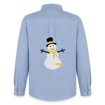 Snow fun - Men's Oxford Shirt by Stanley/Stella - carolina blue - Back - AI Model Male 185 dark (185cm)