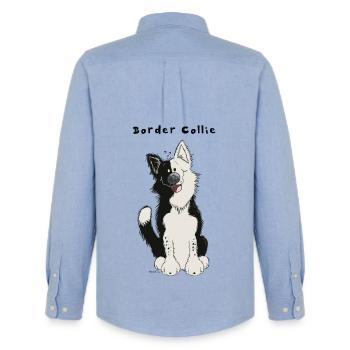 Sweet Border Collie - Men's Oxford Shirt by Stanley/Stella - carolina blue - Back - AI Model Male 185 dark (185cm)