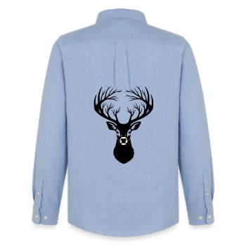 Silhouette de bois de cerf tête de cerf - Chemise Oxford homme Stanley/Stella - carolina blue - Dos - AI Model Male 185 dark (185cm)