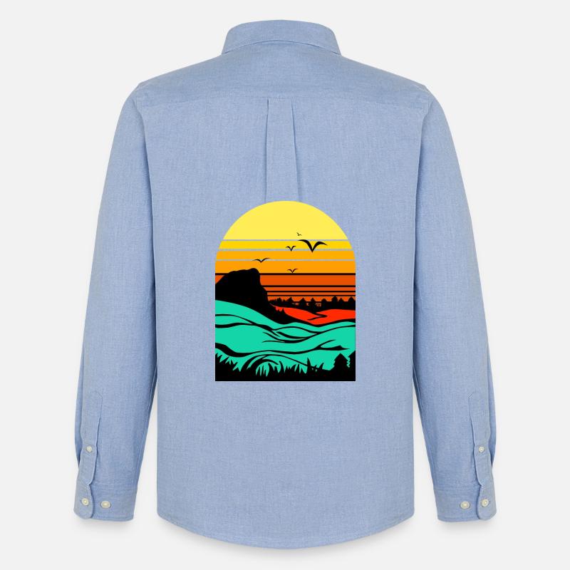 Abendrot - Männer Oxford Hemd von Stanley/Stella - Carolina Blue
