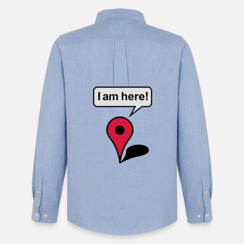 I am here! Google Maps - Männer Oxford Hemd von Stanley/Stella - Carolina Blue