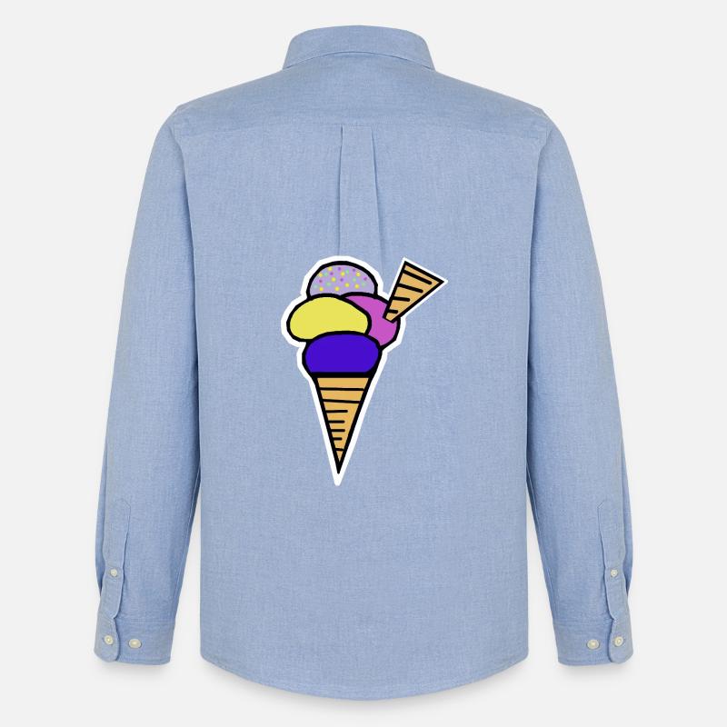 Eiswaffel Eiscreme Eis Kinder Retro - Men's Oxford Shirt by Stanley/Stella - carolina blue