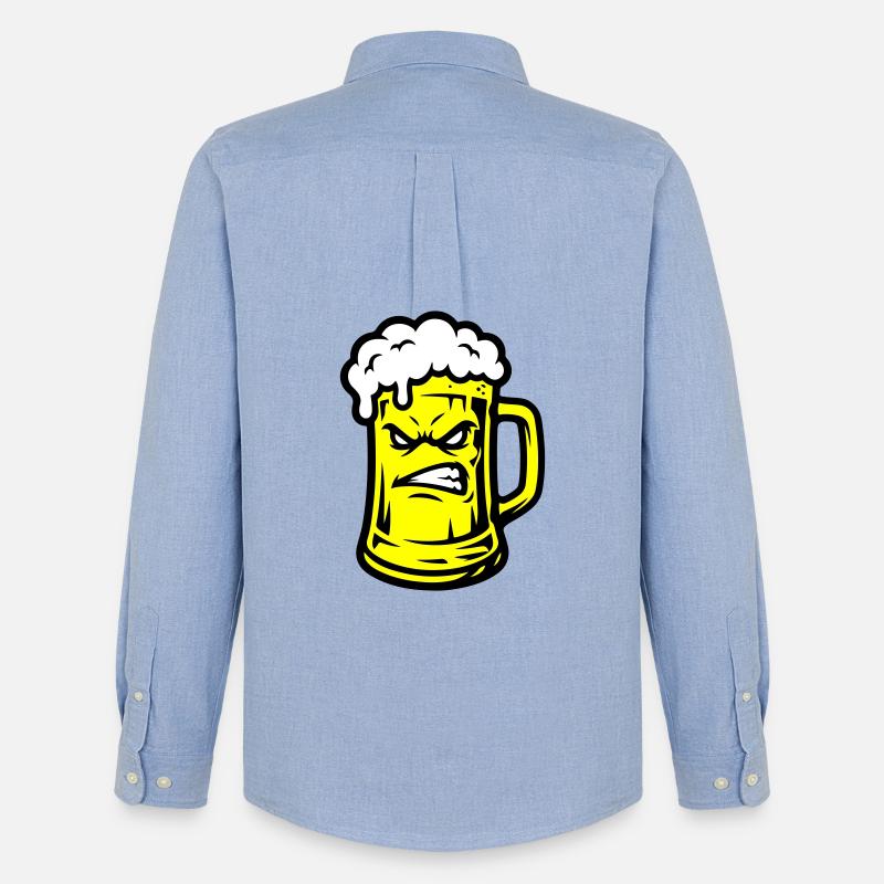 Bier Comic - Männer Oxford Hemd von Stanley/Stella - Carolina Blue