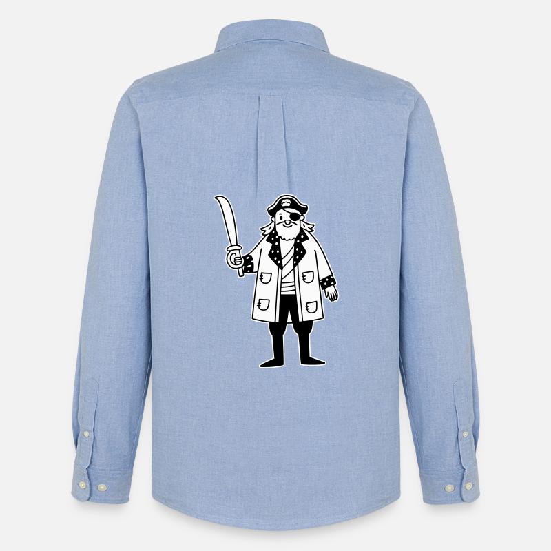 Pirat - Männer Oxford Hemd von Stanley/Stella - Carolina Blue